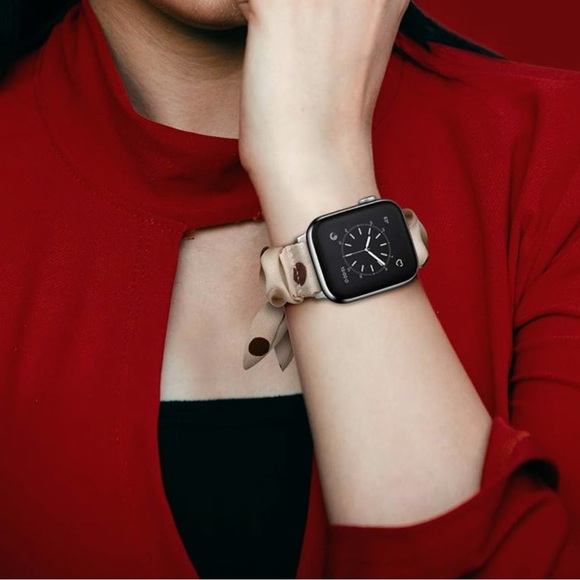 Apple Watch band, scrunchie tan with polka dots - Picture 5 of 5